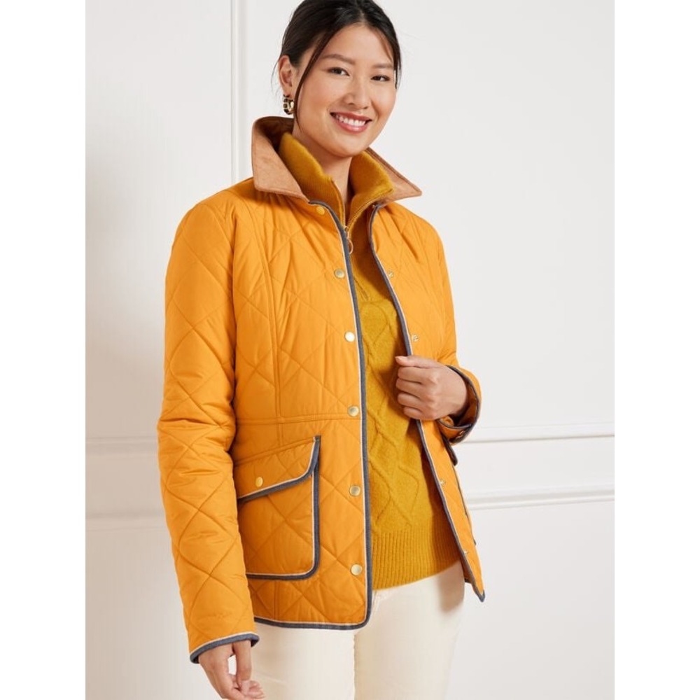 Talbots Petite Quilted Barn Jacket Golden Maize Size‎ SP